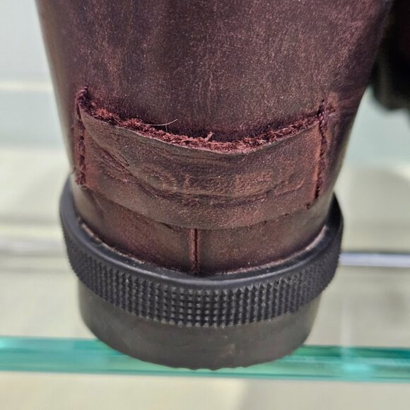 Sorel Lexi Burgandy Wedge Heel Lace Up Boots Leather Canvas Women’s Size 8.5 - Picture 7 of 11